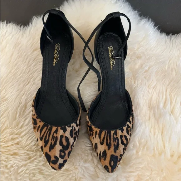 Leopard and Black Leather Pump - Picture 1 of 2